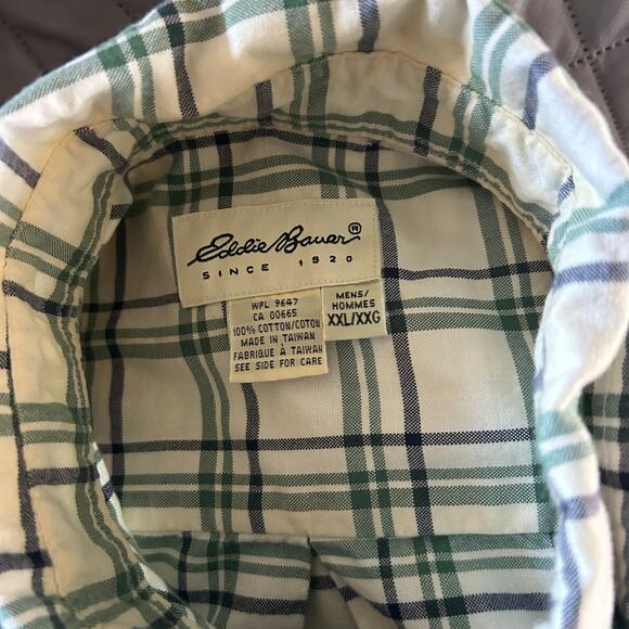 Men’s preppy style Eddie Bauer Plaid Button Down Shirt Short Sleeve XXL XXG - Picture 1 of 2